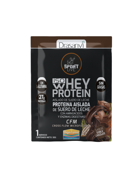 Monodosis Whey Protein Aislado Doble Chocolate 30G Sport Live Drasanvi