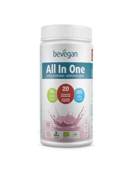 Batido Nutricional Fresa Bio Vegan 450g - Bevegan