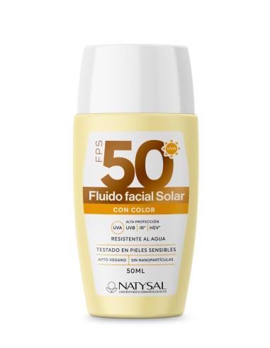 Fluido Facial Solar com Cor FPS 50+ Natysal 50 ml