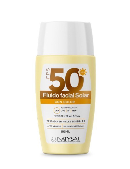 Fluido Facial Solar com Cor FPS 50+ Natysal 50 ml