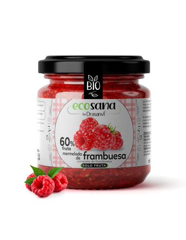 Mermelada Bio de Frambuesa Sin Azúcar 255g Ecosana