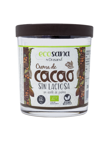 Creme Biológico de Cacau e Avelã Sem Lactose 200g Ecosana