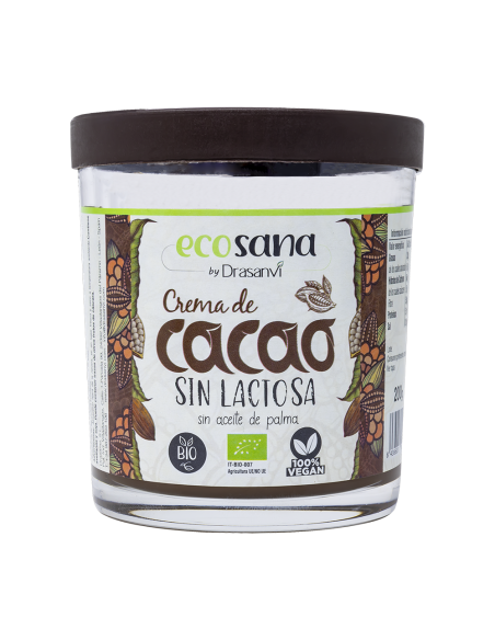 Creme Biológico de Cacau e Avelã Sem Lactose 200g Ecosana