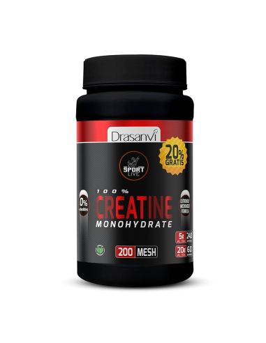 Creatina Monohidrato 1Kg 200 Mesh + 20% Extra Drasanvi