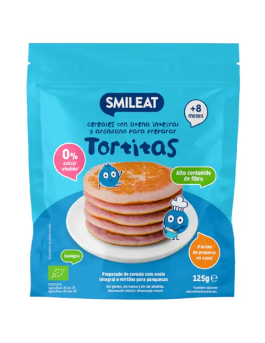 Mix Tortitas Avena Integral y Arándanos Bio Smileat 125g