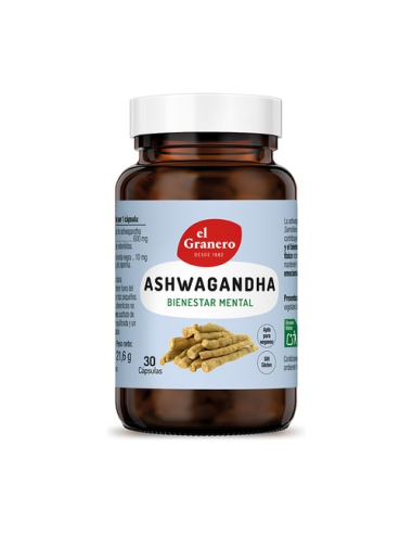 Ashwagandha El Granero Integral 30 cápsulas naturais
