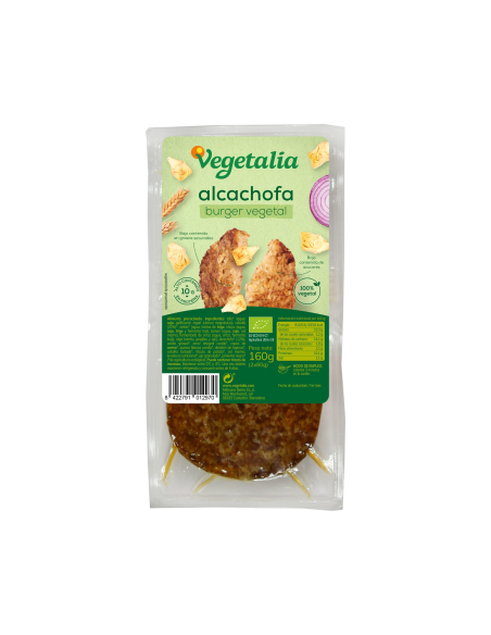 Vegeburger Alcachofra Bio Vegetalia 2x80g - Vegano Saudável