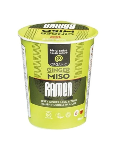 Copo de Sopa de Miso Ramen de Gengibre Sem Glúten Bio King Soba 85g