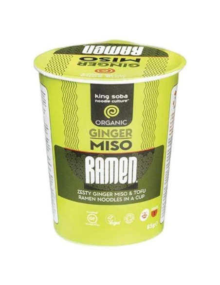 Copo de Sopa de Miso Ramen de Gengibre Sem Glúten Bio King Soba 85g