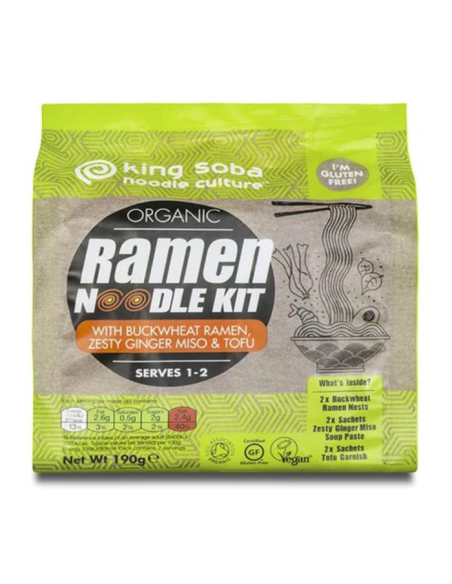 Kit Ramen Sin Gluten Bio King Soba 190g  Sarraceno y Miso