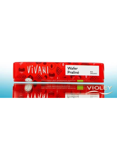 Wafer Praline Bio Vivani 40g - Chocolate ao Leite e Wafer