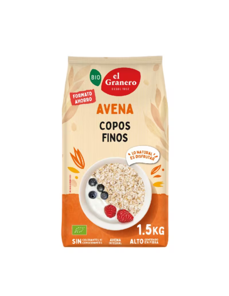 Flocos de Aveia Integrais Finos Biológicos 1,5 kg - El Granero Integral