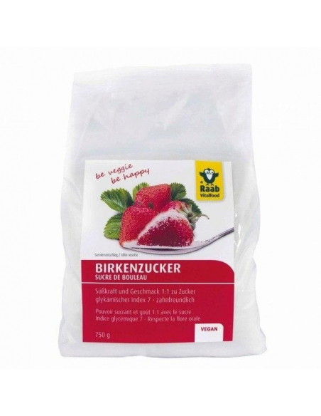 Raab Vitalfood Açúcar de Bétula 750g Doçura Natural