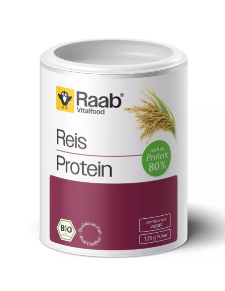 Proteína de arroz em pó Raab Vitalfood 125g natural