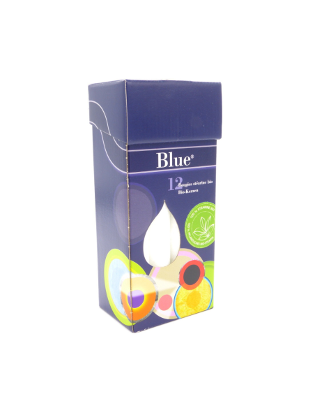 Velas azules de estearina Eco 12 unidades  Natural y duradera