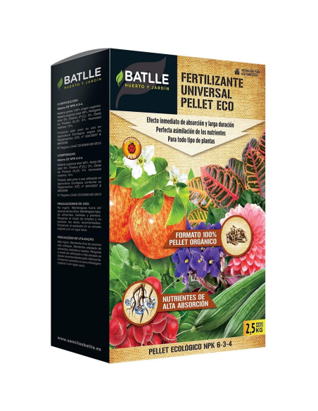 Fertilizante Universal Pellet Eco 2,5kg Batlle  Nutrición Eficaz