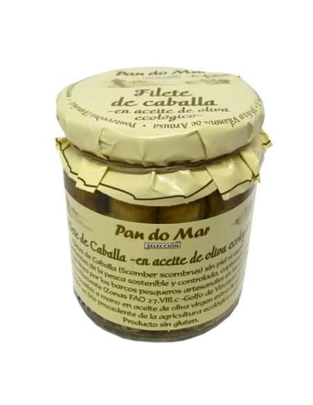Filete de caballa en aceite de oliva ecológico Pan Do Mar 220g
