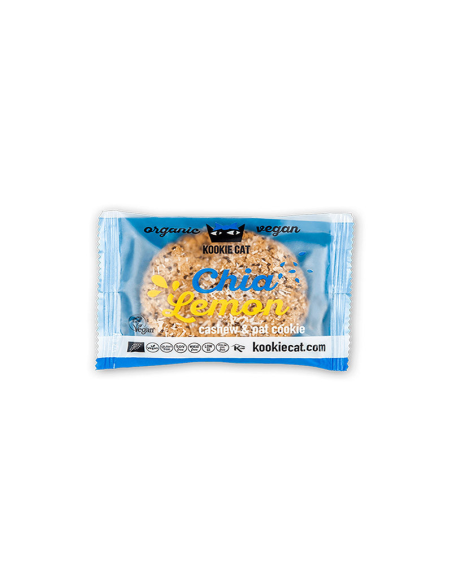 Pack 12 Galletas Chía & Limón Kookiecat 50g - Saludables