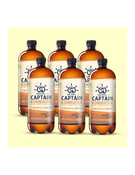 Pack 6 Captain Jengibre y Limón 1L  Refresco Natural