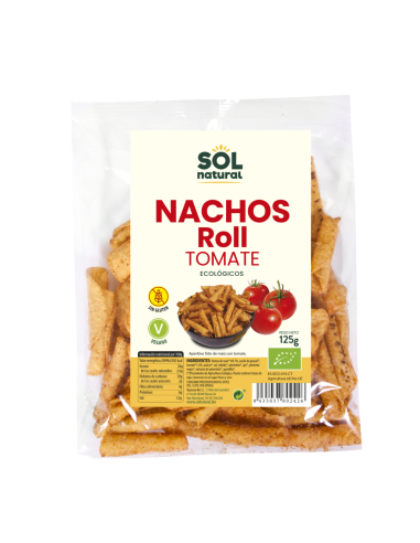 Pack 24 Nachos Roll Maíz Tomate Bio Sin Gluten 125 g Solnatural