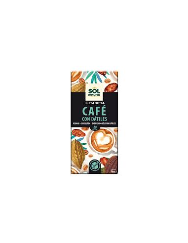 Pack 10 Tabletas Chocolate Café con Dátiles Bio 70g Solnatural