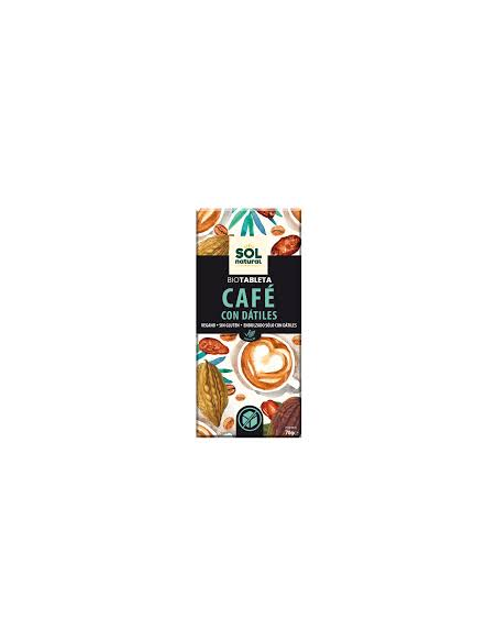 Pack 10 Tabletas Chocolate Café con Dátiles Bio 70g Solnatural