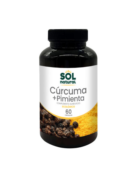 Pack 6 Cúrcuma y Pimienta Negra Bio 60 Cápsulas Solnatural
