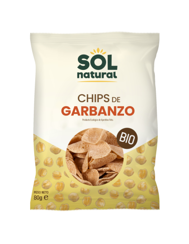 Pacote 12 Chips de Grão de Bico Orgânico 80g Solnatural Saudável