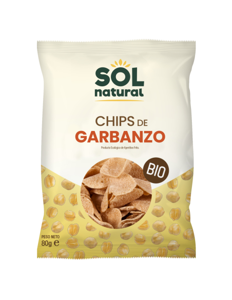 Pacote 12 Chips de Grão de Bico Orgânico 80g Solnatural Saudável