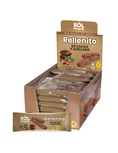 Pack 24 Enchimentos de Avelã Choco Orgânicos Sem Glúten Solnatural