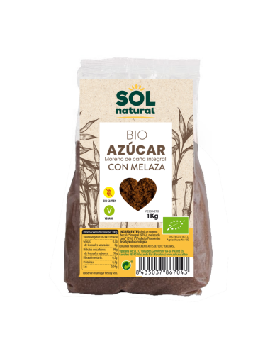Pacote 12 Açúcar Mascavo Integral com Melaço Orgânico 1 kg Solnatural