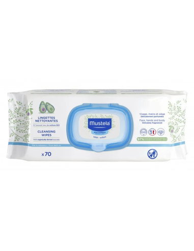 Toalhetes de Limpeza Bebé-Criança 70 Unidades. Mustela