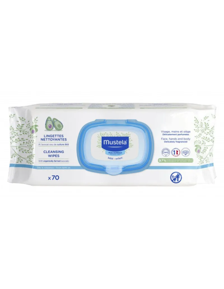 Toalhetes de Limpeza Bebé-Criança 70 Unidades. Mustela