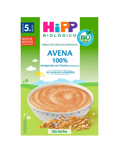 Pack 6 Aveia Hipp Orgânica 200g - Papa de Cereais Natural Saudável