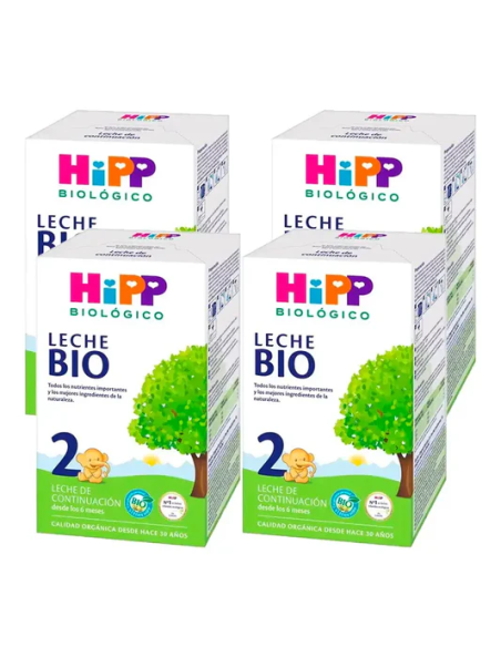 Pacote 4 Leite Orgânico 2 Continuação Hipp 600 g - Nutrição Natural