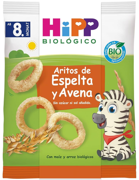 Pack 7 Anéis Orgânicos de Espelta e Aveia Hipp 30 g Natural