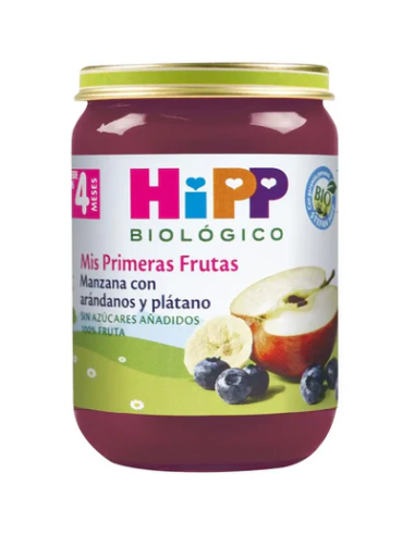 Pack 6 Frascos Hipp Orgânicos Maçã, Mirtilo e Banana 190g