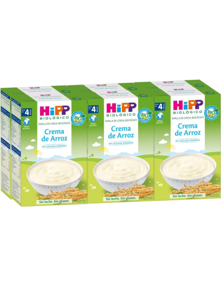 Pack 6 Creme de Arroz Orgânico Sem Glúten Hipp 200 g