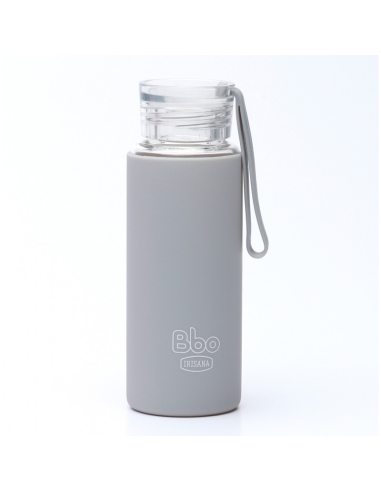 Botella Bbo4 Mini Gris 330 ml Borosilicato y Silicona Irisana