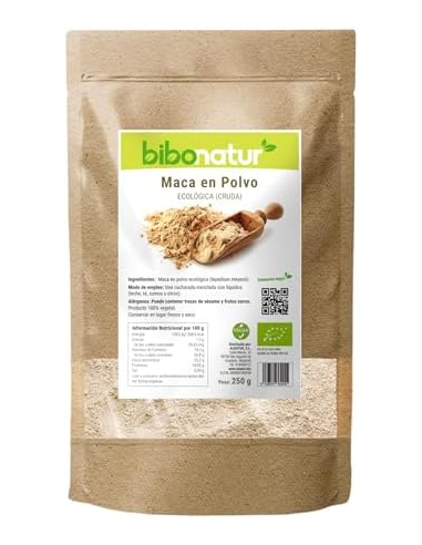 Maca en Polvo Ecológica 250g Lepidium Meyenii Bibonatur