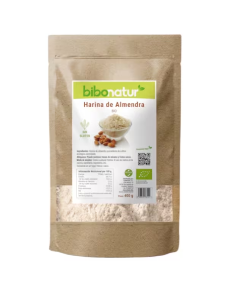 Harina de Almendra Bio Sin Gluten 400 g - Bibonatur