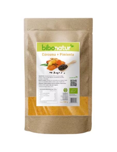 Cúrcuma y Pimienta Negra Bio 150g  Salud Natural Bibonatur