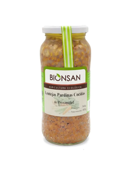 Lentejas Pardinas Cocidas 400Gr. Eco de Bionsan