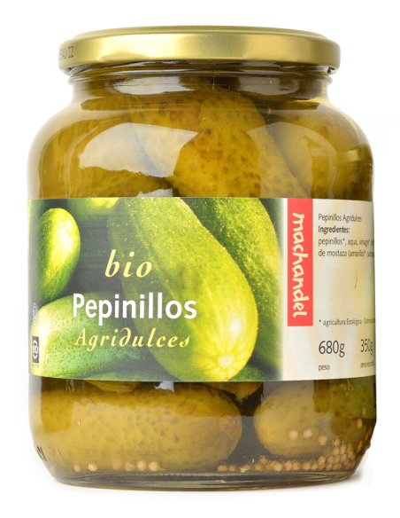 Pepinillos Agridulces Bio Machandel 680 g Bote Grande