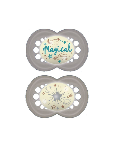 Chupete Night Sili Fisio +16M Neutro Noche Mam 2 Unidades