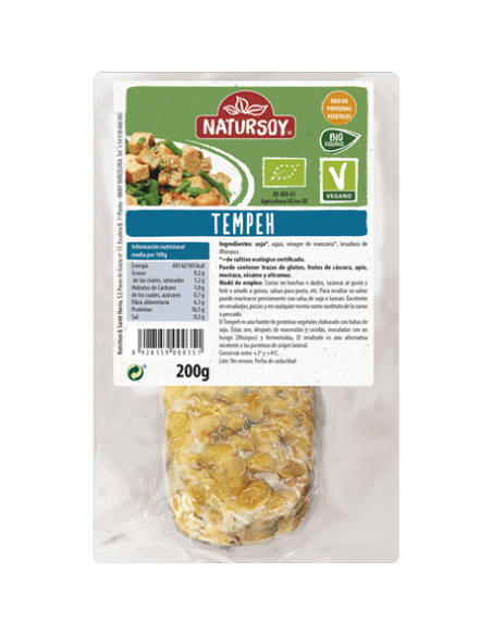 Tempeh fresco bio 200g Natursoy | Proteína vegana natural