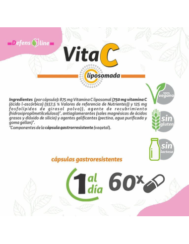 Vitamina C liposomadas, 60 Cápsulas de Pinisan
