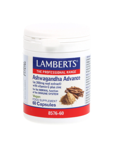 Ashwagandha 300 mg (Con Vitamina C y Zinc) 60 Caps. de Lamberts