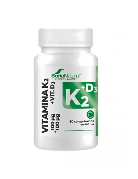 Vitamina D3+K2 Soria Natural 60 Comp. Liberación Sostenida