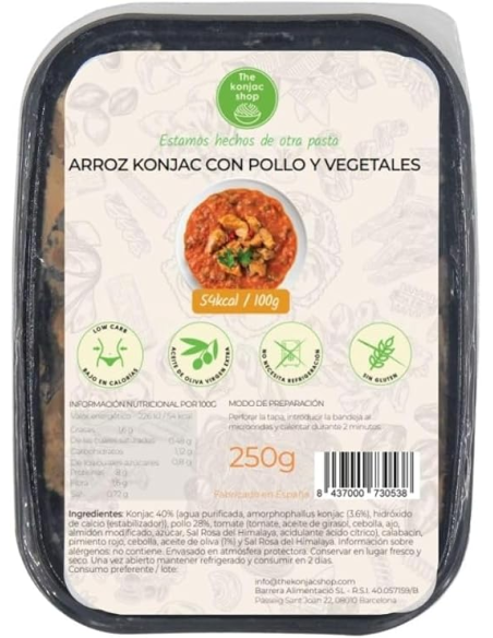 Arroz Konjac com Frango e Legumes 250g | A Loja Konjac